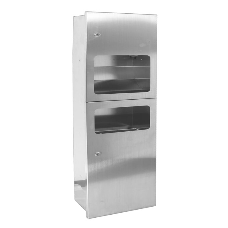 FV-4723-Semi-Recessed-Waste-Receptacle-with-Built-in-Dryer-Hairline